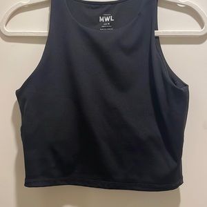 NWOT Madewell MWL Black crop workout top